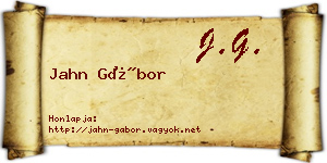 Jahn Gábor névjegykártya