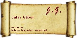 Jahn Gábor névjegykártya